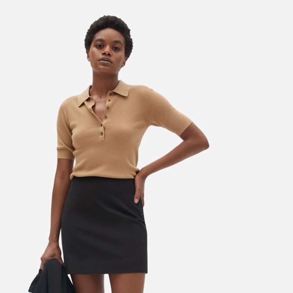 everlane black mini skirt